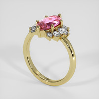 2.02 Ct. Pink Sapphire Ring, 14K Yellow Gold 2
