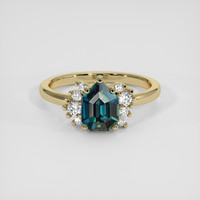1.69 Ct. Bluish Green Sapphire Ring, 14K Yellow Gold 1