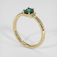 0.46 Ct. Bluish Green Sapphire Ring, 14K Yellow Gold 2