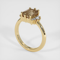 2.51 Ct. Brown Sapphire Ring, 14K Yellow Gold 2