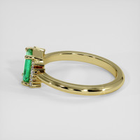 0.84 Ct. Emerald Ring, 18K Yellow Gold 4