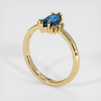 0.86 Ct. Sapphire Ring, 18K Yellow Gold 2