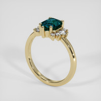 1.69 Ct. Bluish Green Sapphire Ring, 18K Yellow Gold 2