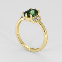 2.03 Ct. Yellowish Green Sapphire Ring, 18K Yellow Gold 2