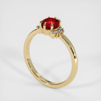 1.02 Ct. Ruby Ring, 18K Yellow Gold 2