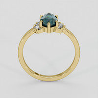 1.38 Ct. Bluish Green Sapphire Ring, 18K Yellow Gold 3