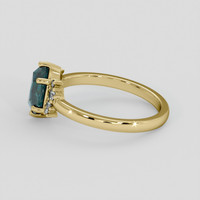 1.38 Ct. Bluish Green Sapphire Ring, 18K Yellow Gold 4