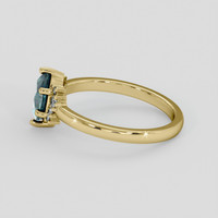 0.97 Ct. Bluish Green Sapphire Ring, 18K Yellow Gold 4