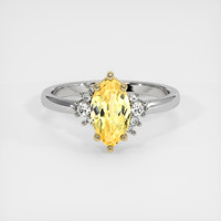 2.11 Ct. Yellow Sapphire Ring, 14K Yellow & White 1