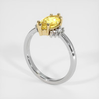 2.11 Ct. Yellow Sapphire Ring, 14K Yellow & White 2