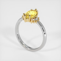 2.11 Ct. Yellow Sapphire Ring, 18K Yellow & White 2