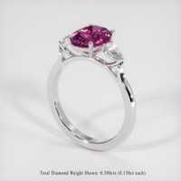 2.40 Ct. Pinkish Purple Sapphire Ring, 18K White Gold 2