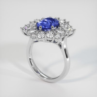 2.50 Ct. Blue Sapphire Ring, Platinum 950 2
