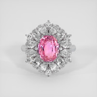 3.48 Ct. Padparadscha Sapphire Ring, Platinum 950 1