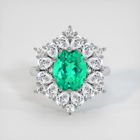 3.45 Ct. Emerald Ring, Platinum 950 1