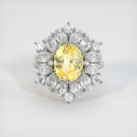 4.01 Ct. Yellow Sapphire Ring, Platinum 950 1