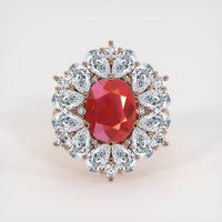 4.26 Ct. Ruby Ring, 14K Rose Gold 1