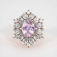 3.22 Ct. Pinkish Purple Sapphire Ring, 14K Rose Gold 1