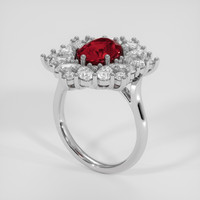 3.01 Ct. Ruby Ring, 14K White Gold 2