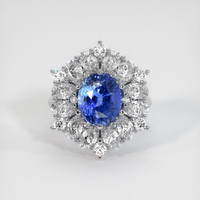 3.49 Ct. Sapphire Ring, 18K White Gold 1