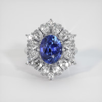 2.50 Ct. Sapphire Ring, 18K White Gold 1