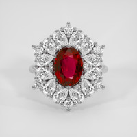 3.01 Ct. Ruby Ring, 18K White Gold 1