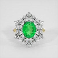1.91 Ct. Emerald Ring, 18K White & Yellow 1