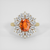 3.40 Ct. Orange Spessartite Garnet Ring, 14K Yellow Gold 1