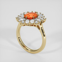3.40 Ct. Orange Spessartite Garnet Ring, 14K Yellow Gold 2