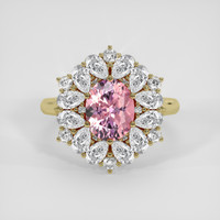 2.78 Ct. Pink Malaya Garnet Ring, 14K Yellow Gold 1