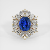5.58 Ct. Blue Sapphire Ring, 18K Yellow Gold 1