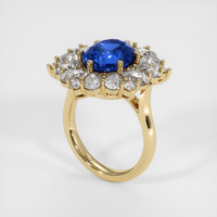 5.58 Ct. Blue Sapphire Ring, 18K Yellow Gold 2