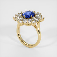 3.49 Ct. Blue Sapphire Ring, 18K Yellow Gold 2