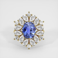 2.43 Ct. Blue Sapphire Ring, 18K Yellow Gold 1