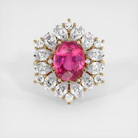 4.88 Ct. Pink Sapphire Ring, 18K Yellow Gold 1