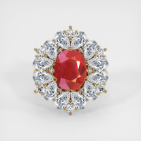 4.26 Ct. Ruby Ring, 18K Yellow Gold 1