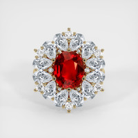 3.62 Ct. Ruby Ring, 18K Yellow Gold 1