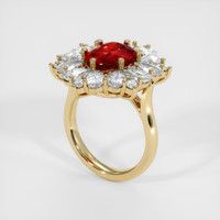 3.62 Ct. Ruby Ring, 18K Yellow Gold 2