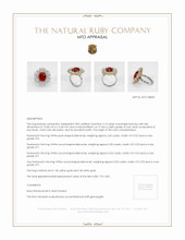Ruby Ring 4.10 Ct., 14K Yellow White Appraisal