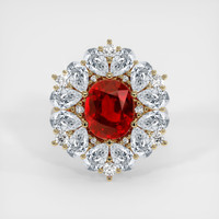 Ruby Ring 4.10 Ct., 14K Yellow White Preview