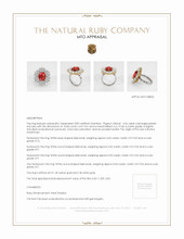 Ruby Ring 4.26 Ct., 14K Yellow White Appraisal