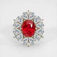 Ruby Ring 4.12 Ct., 14K Yellow White Preview