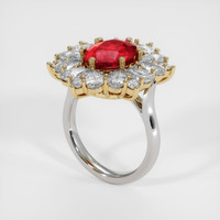 Ruby Ring 4.12 Ct., 14K Yellow White Preview