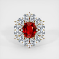 Ruby Ring 3.62 Ct., 18K Yellow White Preview