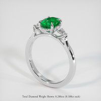 0.96 Ct. Emerald Ring, Platinum 950 2