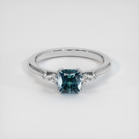 1.69 Ct. Greenish Blue Sapphire Ring, Platinum 950 1