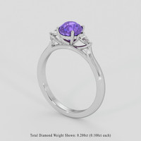 2.06 Ct. Pinkish Purple Sapphire Ring, 10K White Gold 2