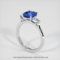 2.20 Ct. Blue Sapphire Ring, 14K White Gold 2