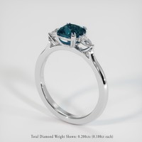 1.69 Ct. Greenish Blue Sapphire Ring, 14K White Gold 2