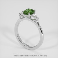 1.49 Ct. Green Sapphire Ring, 14K White Gold 2